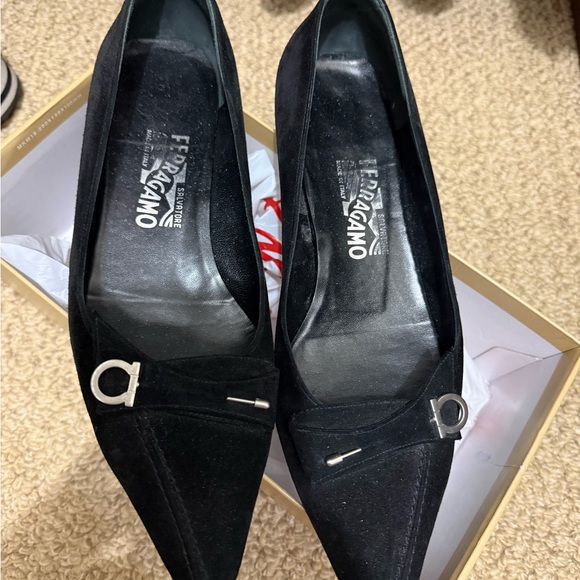 Salvatore Ferragamo Women's Black Suede Loafers